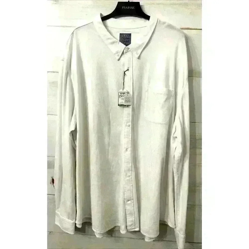 NEW JOS. A. Bank Mens 4X Button Up Shirt White Stretch Tailored Fit NWT